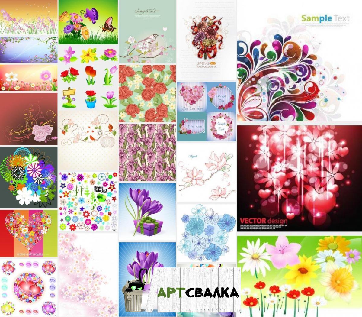Цветы, цветочные фоны и рамки | Flowers, flower backgrounds and frames